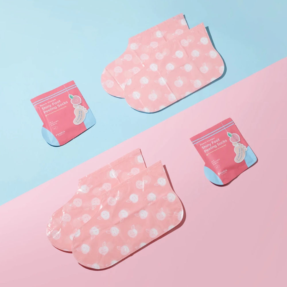 Korean Skincare FRUDIA Peach Vinegar Shiny Foot Peeling Socks 40 g mit EAN 8803348044963 Koreanische Kosmetik K Beauty