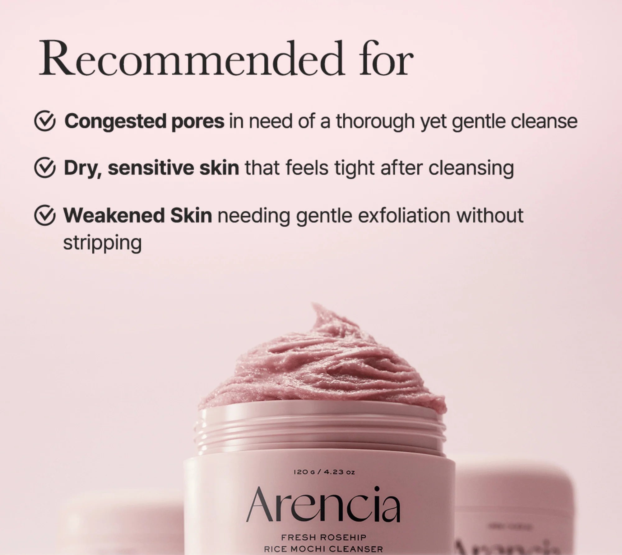 K Beauty Arencia Fresh Rosehip Rice Mochi Cleanser 120g mit EAN 8809562190745 Korean Skincare Koreanische Skincare