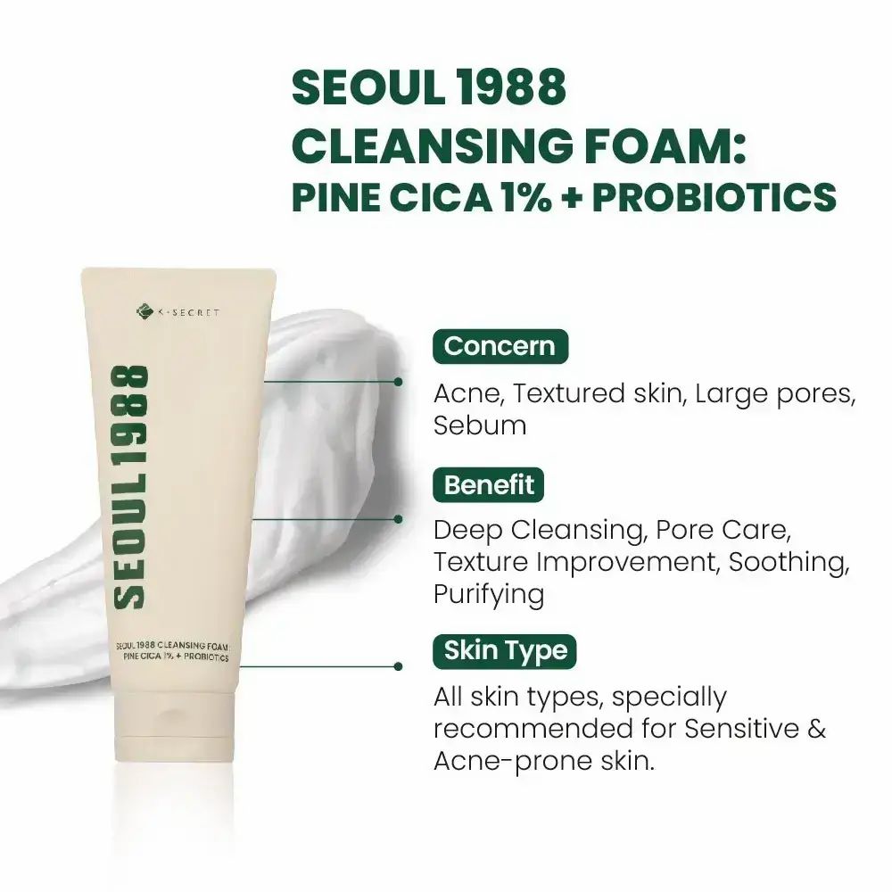 K Beauty K Secret Seoul 1988 Cleansing Foam Pine Cica Probiotics 150 ml EAN 8809695240553 Korean Skincare Koreanische Skincare