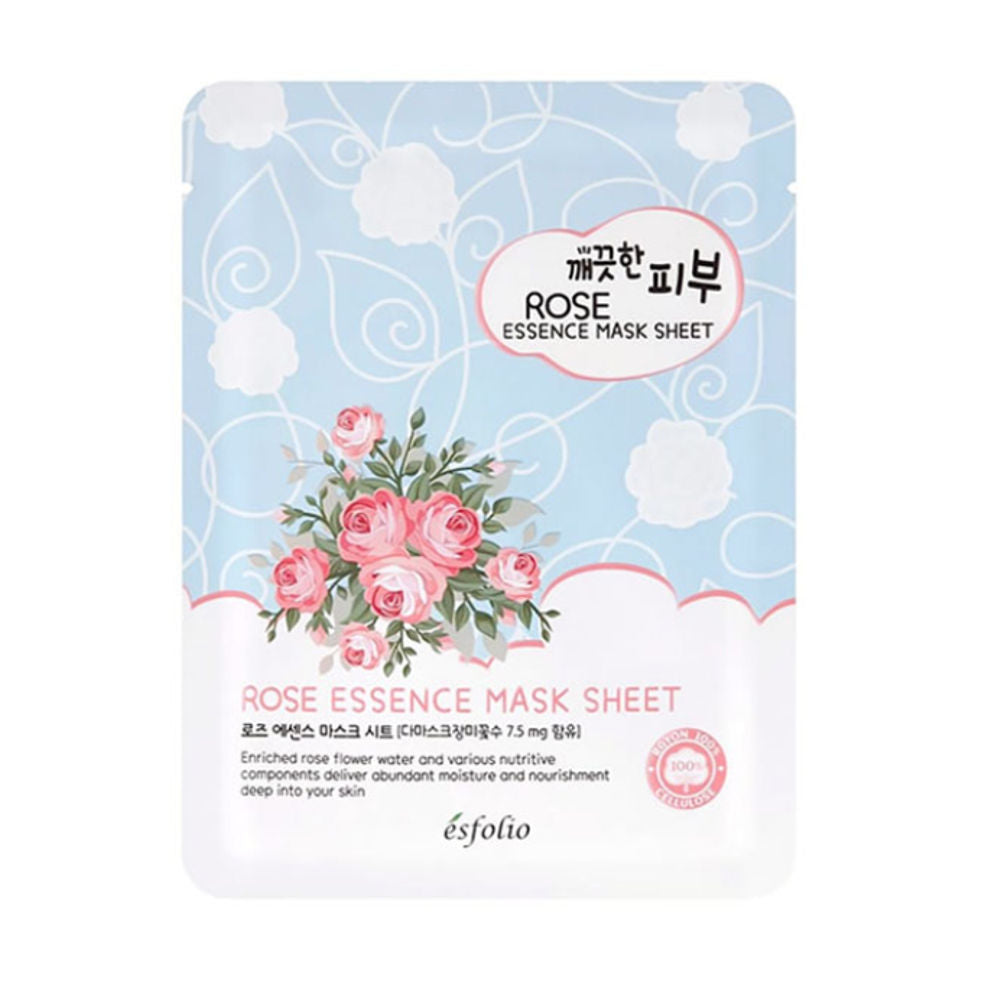 K Beauty Esfolio Pure Skin Essence Mask Sheet Rose mit EAN 8809386886152 Koreanische Kosmetik
