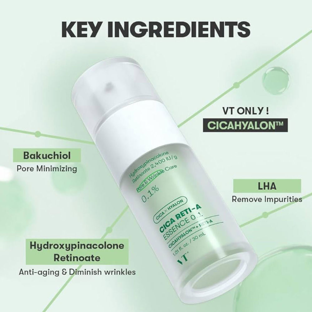 Korean Skincare VT Cosmetics Cica Reti A Essence 0.1 30 ml mit EAN 8809695677236 Koreanische Kosmetik K Beauty 